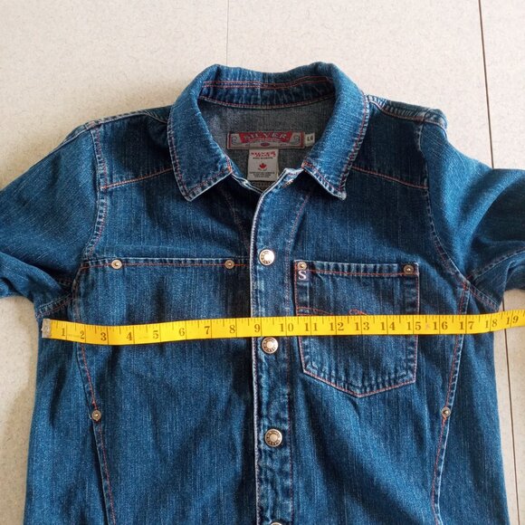Vintage Silver made in Canada slash pocket denim jacket size large runs smaller - Picture 4 of 9